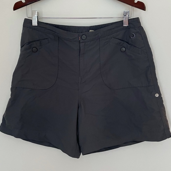 Gray Cargo Shorts Charcoal Gray High Waist Utility Khaki Hiking Camping Size 12 - Picture 3 of 8